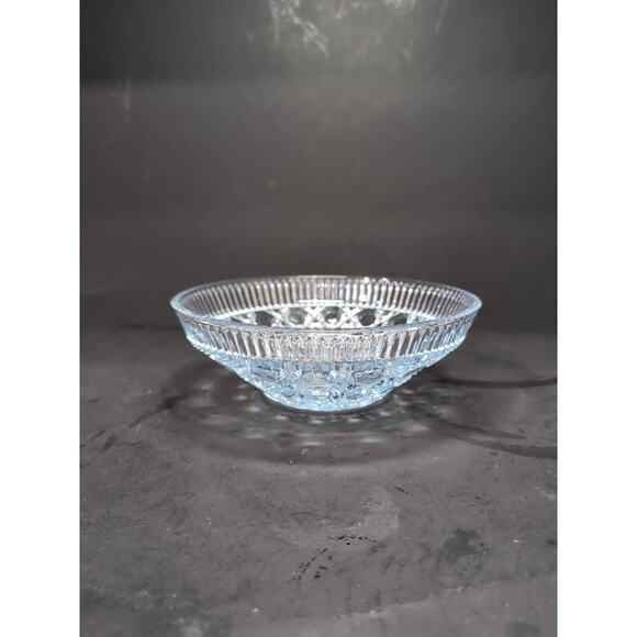 Federal Glass Blue‎ Bowl, Vintage Starburst Bowl, Button and Cane Pattern - Picture 2 of 10